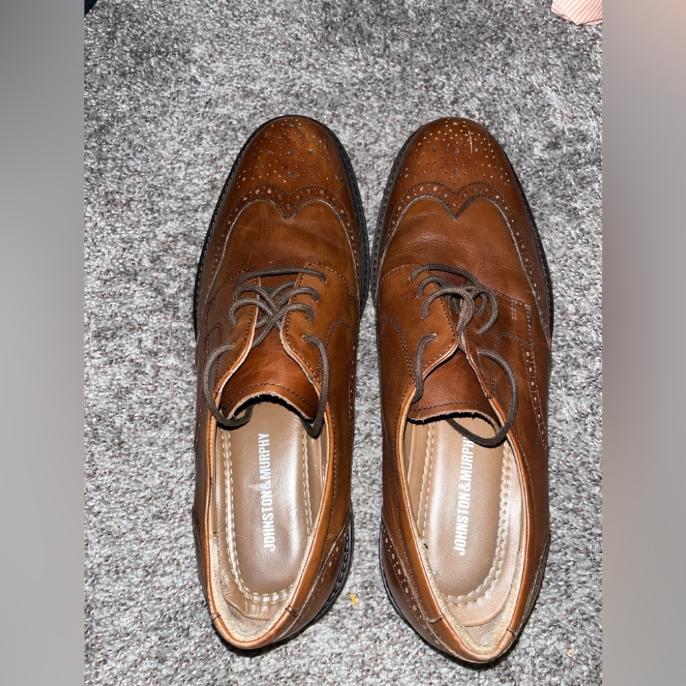 Johnston & murphy Harmon lace-up wingtip dress shoes Color Brown